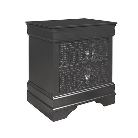 GLOBAL FURNITURE USA Global Furniture USA POMPEI-METALLIC GREY-NS Pompei Metallic Grey Nightstand - 16 x 22 x 24 in. POMPEI-METALLIC GREY-NS